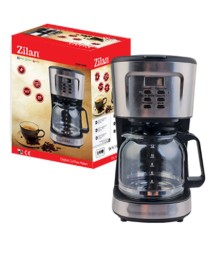 Filtru de cafea digital ZILAN ZLN-1440, Capacitate 1.5L (12 cesti), Plita pentru pastrarea calda a cafelei, Functie programare si amanare, Sistem antipicurare, Putere 900W, Inox